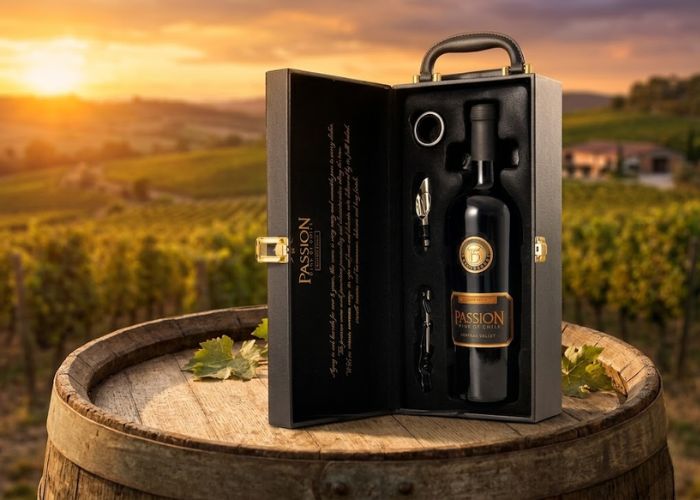 Rượu vang Passion - Kết tinh từ những trái nho đỏ chất lượng nhất vùng đất Chile và nghệ thuật ủ sồi chuẩn mực.