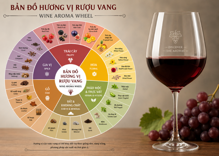 Bản đồ hương vị: Cách gọi tên chính xác các nốt hương trong ly vang
